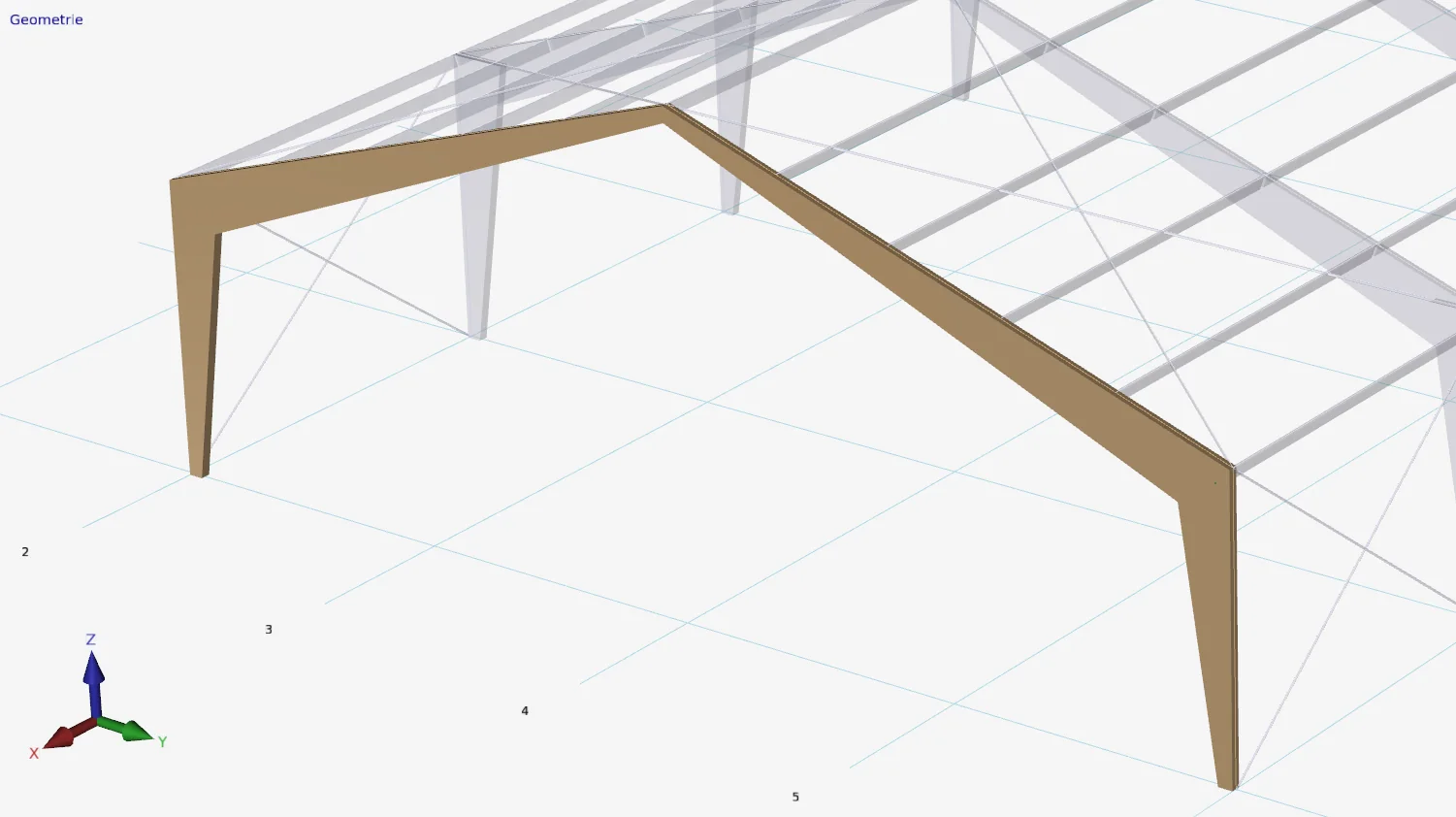 XFEM4U: timber portal frame with tapered columns and rafters