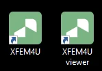 Desktop shortcuts for XFEM4U and XFEM4U viewer with the new Struct4U icon